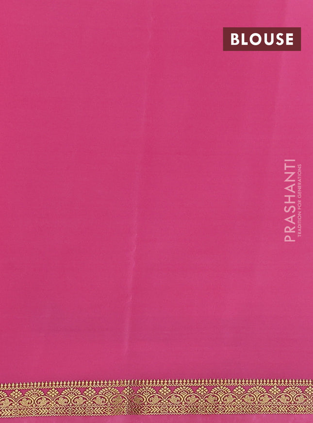 Pure mysore silk saree light pink with plain body and zari woven border
