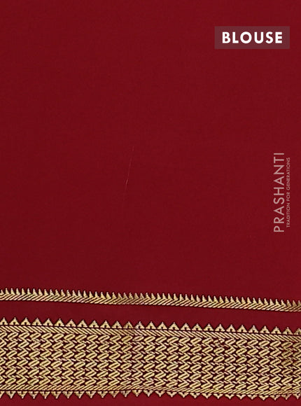 Pure mysore silk saree coffee brown and maroon with plain body and zari woven border