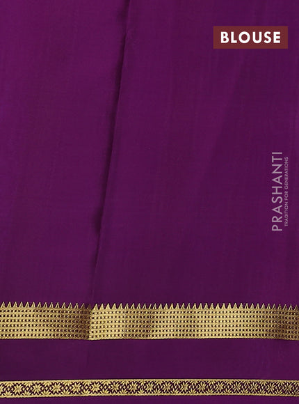 Pure mysore silk saree lavender and purple with allover zari woven checked pattern and rettapet zari woven border