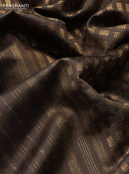 Pure dupion silk saree sap green with allover zari weaves and floral embroidery border