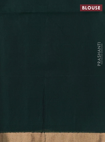 Kora silk cotton saree blue and green with zari woven buttas and zari woven border