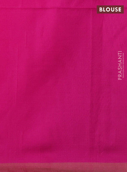 Kora silk cotton saree pink with thread woven buttas and simple border