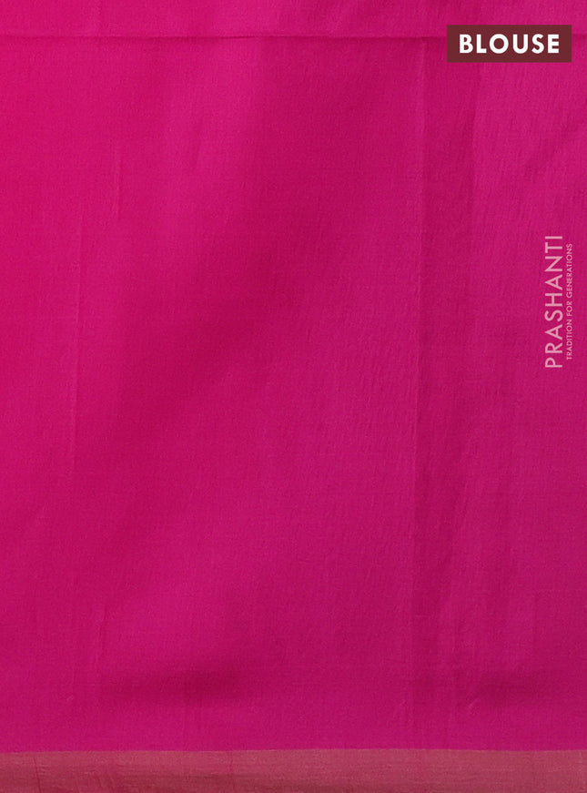 Kora silk cotton saree pink with thread woven buttas and simple border