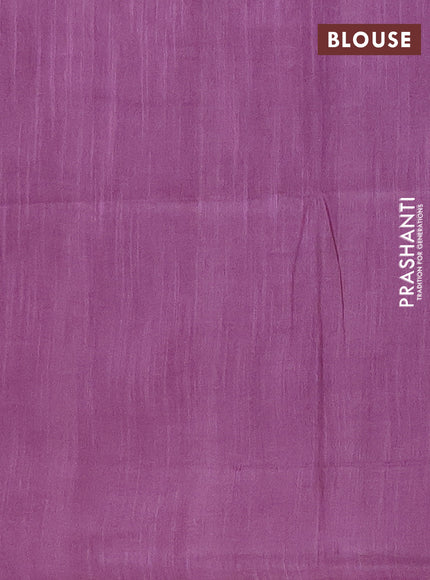 Semi bamboo saree peach pink and purple shade with thread & zari woven buttas in borderless style