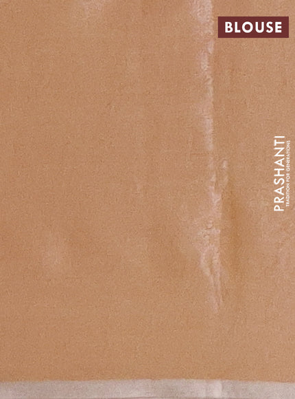 Semi bamboo tissue saree pink and sandal with allover silver zari weaves and zari woven piping border