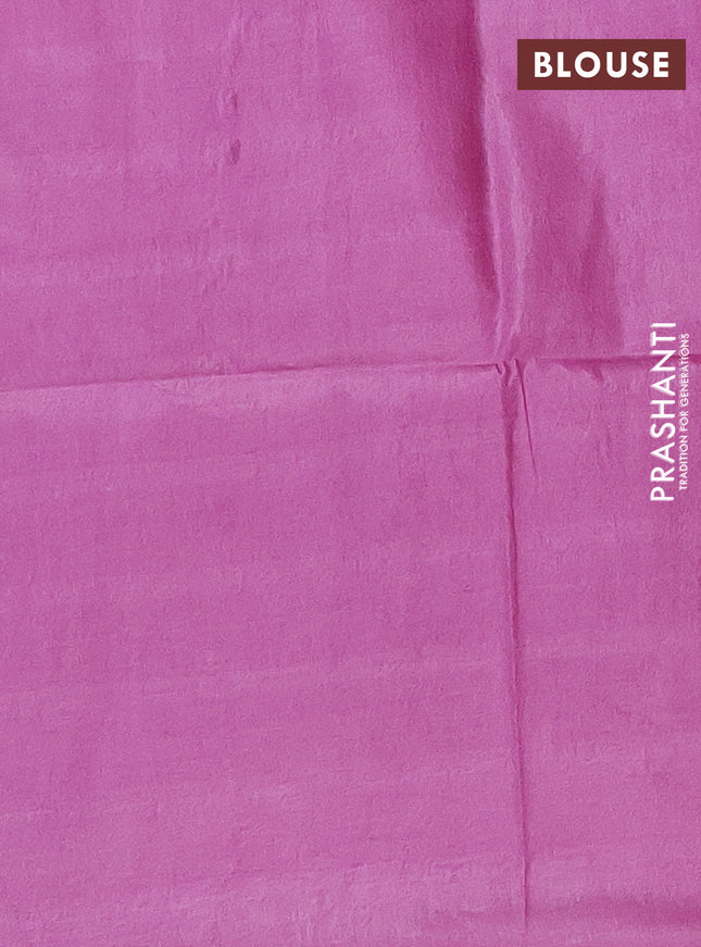 Semi bamboo saree lavender with thread & zari woven buttas in borderless style