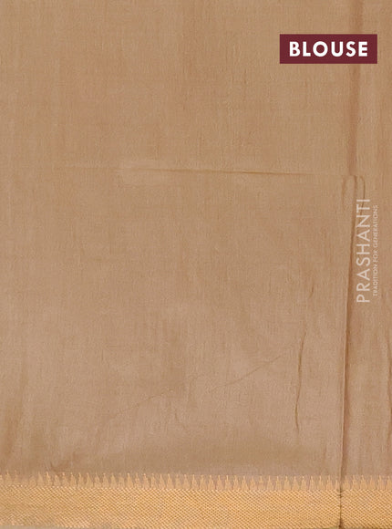 Semi bamboo saree sandal with thread & zari woven buttas and zari woven border