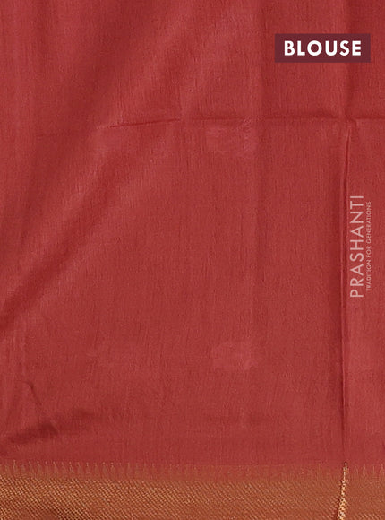 Semi bamboo saree maroon with thread & zari woven buttas and zari woven border