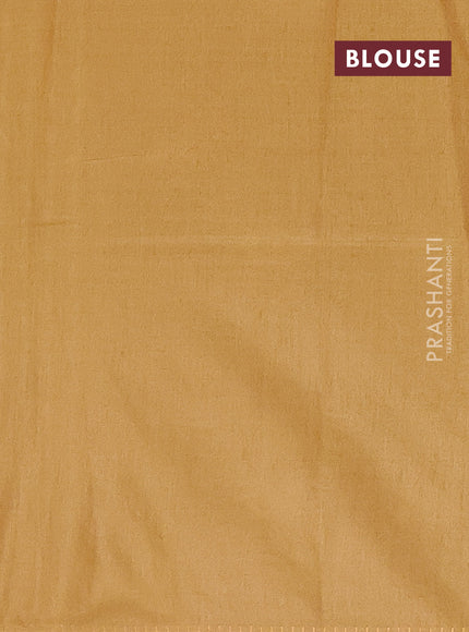 Semi bamboo saree mustard yellow with thread & zari woven buttas and zari woven border