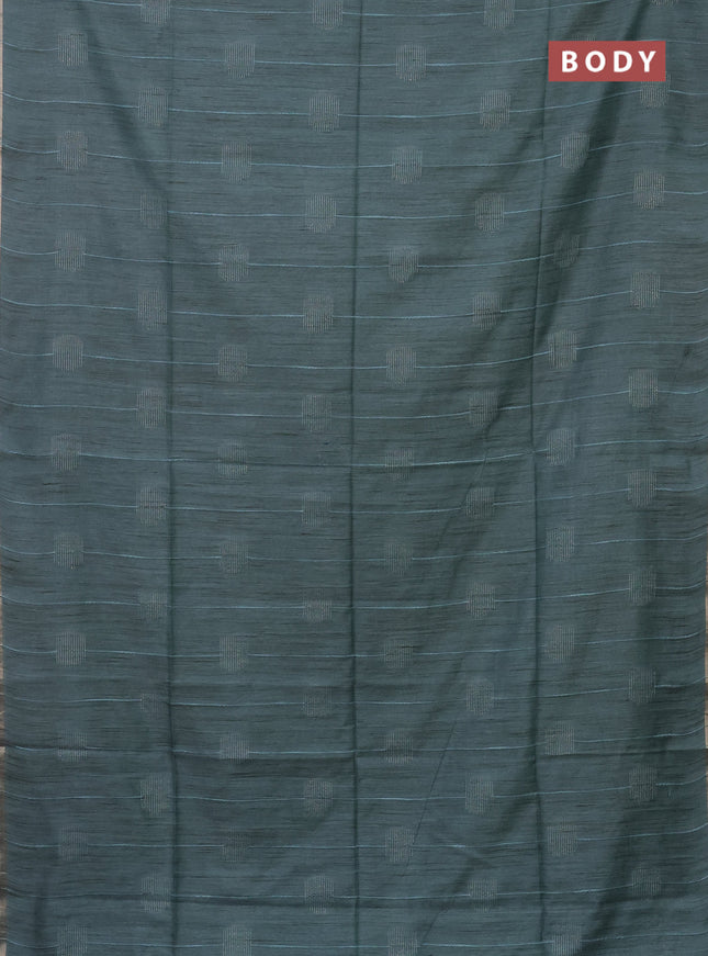 Semi bamboo saree pastel blue with woven buttas and zari woven piping border