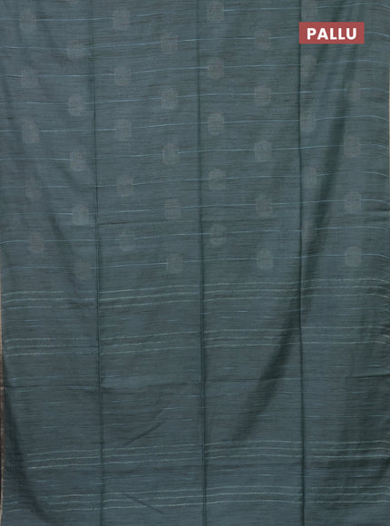 Semi bamboo saree pastel blue with woven buttas and zari woven piping border