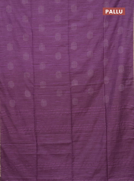 Semi bamboo saree lavender with woven buttas and zari woven piping border