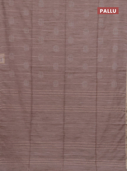 Semi bamboo saree beige with woven buttas and zari woven piping border