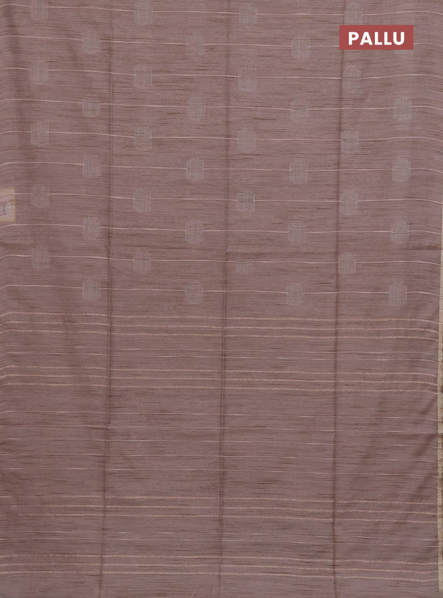 Semi bamboo saree beige with woven buttas and zari woven piping border