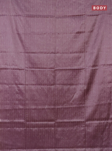 Semi bamboo tissue saree mild purple with allover thread weaves in borderless style