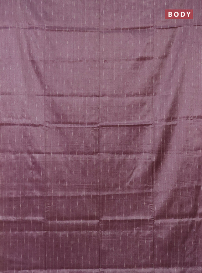 Semi bamboo tissue saree mild purple with allover thread weaves in borderless style
