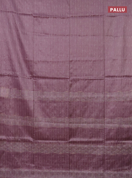 Semi bamboo tissue saree mild purple with allover thread weaves in borderless style