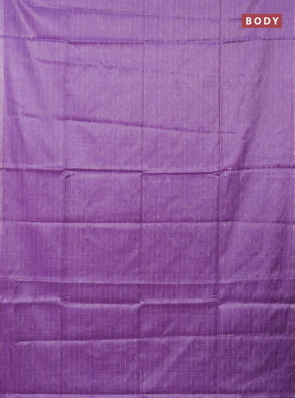 Semi bamboo tissue saree lavender with allover thread weaves in borderless style