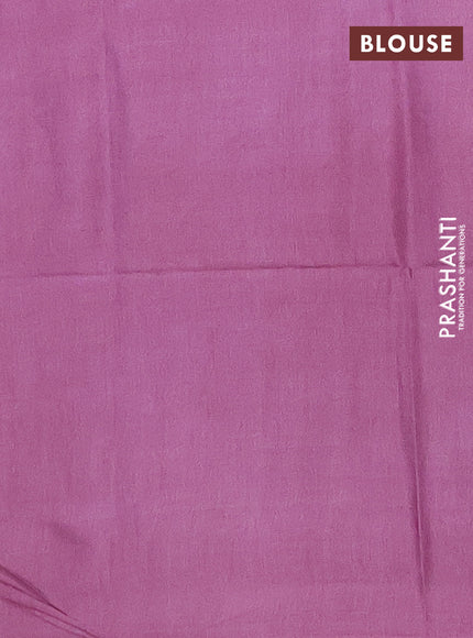 Semi bamboo saree pastel pink with silver zari woven buttas in borderless style