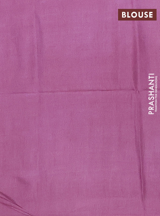 Semi bamboo saree pastel pink with silver zari woven buttas in borderless style