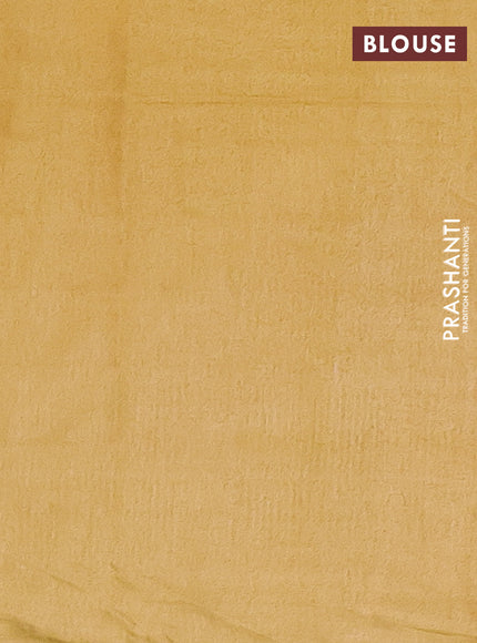 Semi bamboo saree mustard yellow with silver zari woven buttas in borderless style