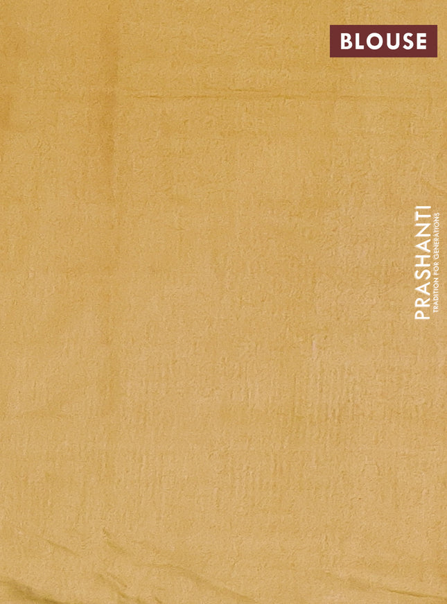 Semi bamboo saree mustard yellow with silver zari woven buttas in borderless style