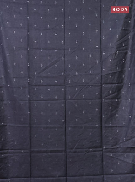 Semi bamboo saree grey with silver zari woven buttas in borderless style