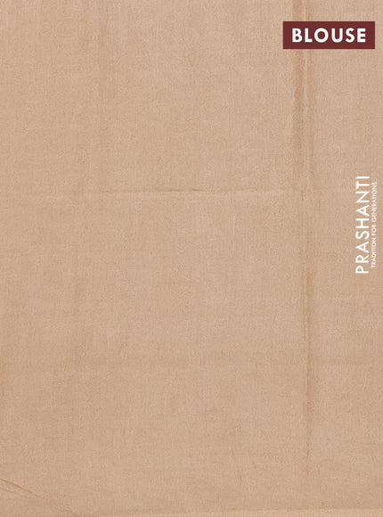 Semi bamboo saree sandal with silver zari woven buttas in borderless style