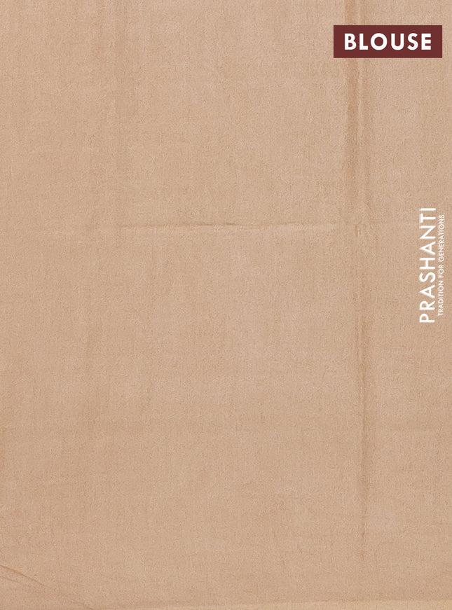 Semi bamboo saree sandal with silver zari woven buttas in borderless style