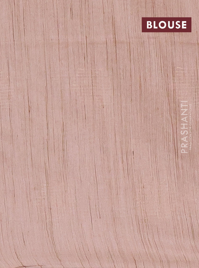 Semi bamboo saree beige with thread & sequin weaves and zari woven piping border