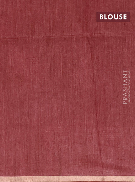 Semi bamboo saree maroon with thread & sequin weaves and zari woven piping border