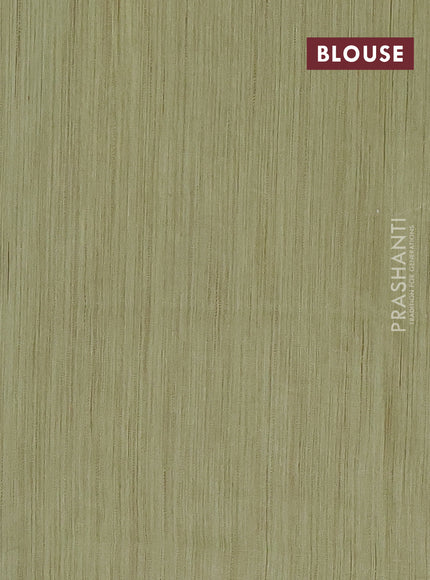 Semi bamboo saree pista green with thread & sequin weaves and zari woven piping border