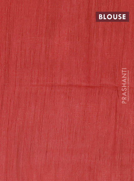 Semi bamboo saree red with thread & sequin weaves and zari woven piping border