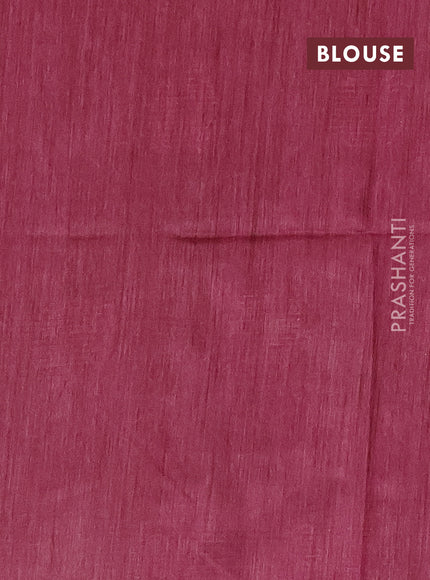 Semi bamboo saree maroon with thread & sequin weaves and zari woven piping border