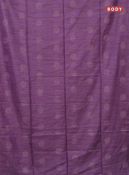 Semi bamboo saree lavender with thread & sequin weaves and zari woven piping border