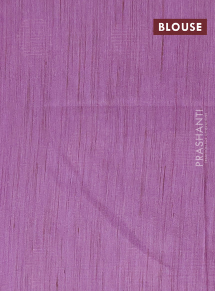 Semi bamboo saree lavender with thread & sequin weaves and zari woven piping border