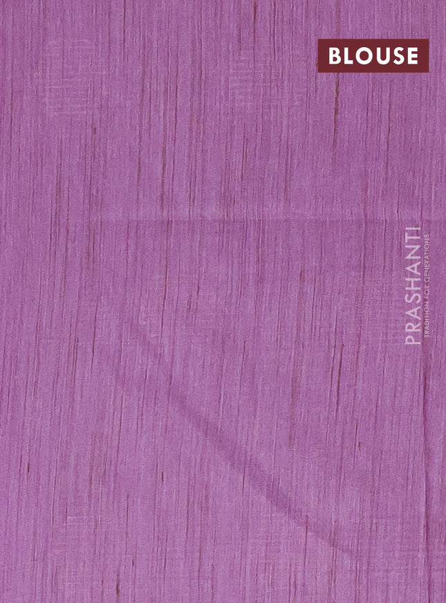 Semi bamboo saree lavender with thread & sequin weaves and zari woven piping border