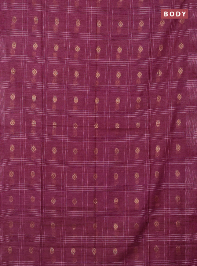 Semi bamboo saree lime yellow with allover thread weaves & zari buttas and woven border