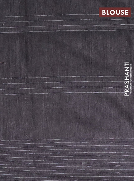 Semi bamboo saree elephant grey with allover thread weaves & zari buttas and woven border