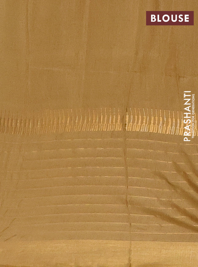 Semi bamboo saree yellow with zari woven buttas and long zari checked border