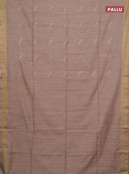 Semi bamboo saree beige with zari woven buttas and zari woven border