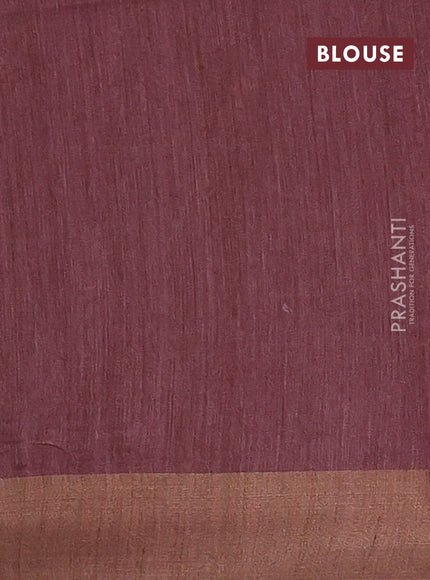 Semi bamboo saree deep maroon with zari woven buttas and zari woven border