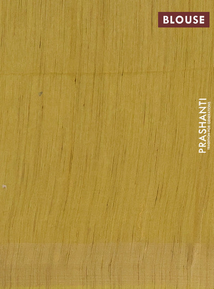 Semi bamboo saree lime yellow with zari woven buttas and zari woven border