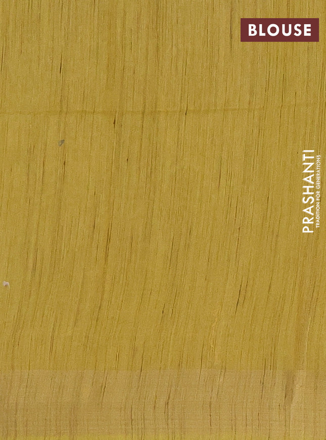 Semi bamboo saree lime yellow with zari woven buttas and zari woven border