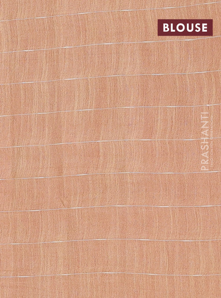 Semi bamboo saree red and sandal with checked pattern and zari woven border