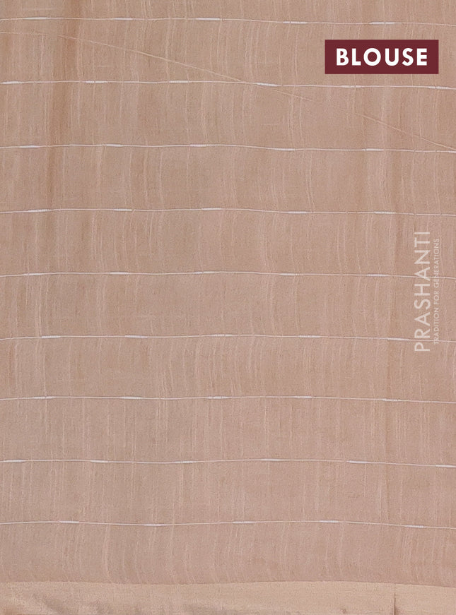 Semi bamboo saree light green and sandal with checked pattern and zari woven border