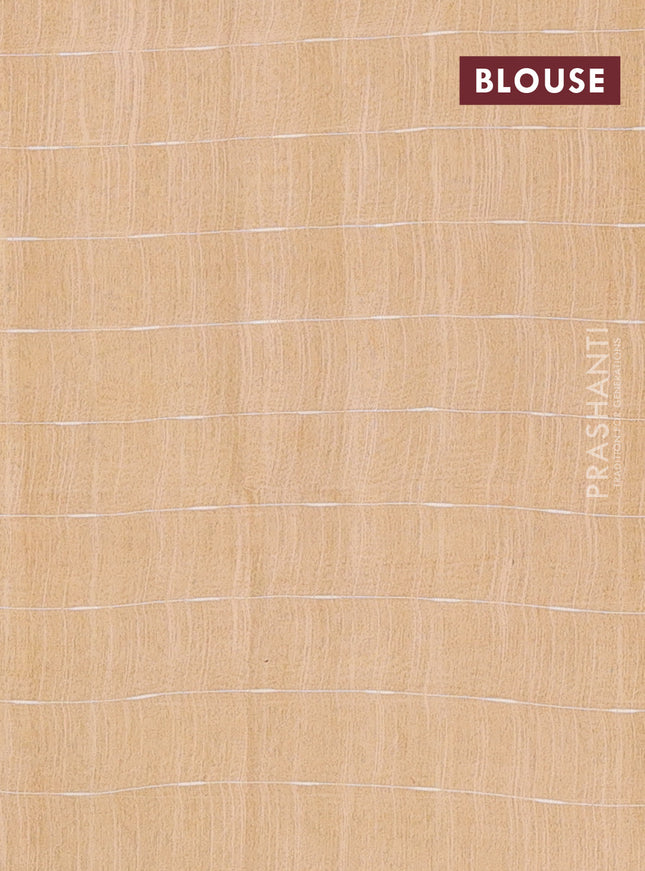 Semi bamboo saree yellow and sandal with checked pattern and zari woven border