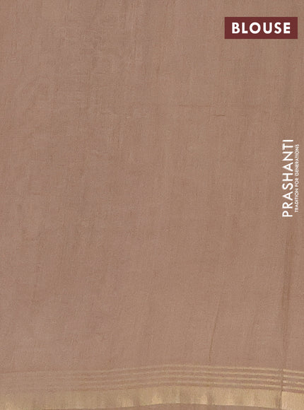 Semi bamboo saree deep maroon with stripes pattern and zari woven border