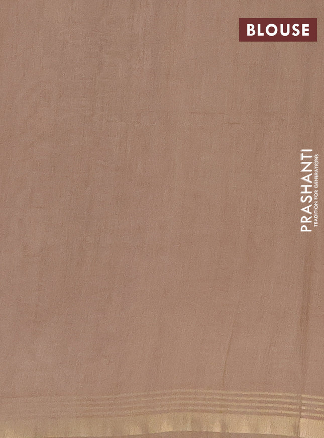 Semi bamboo saree deep maroon with stripes pattern and zari woven border