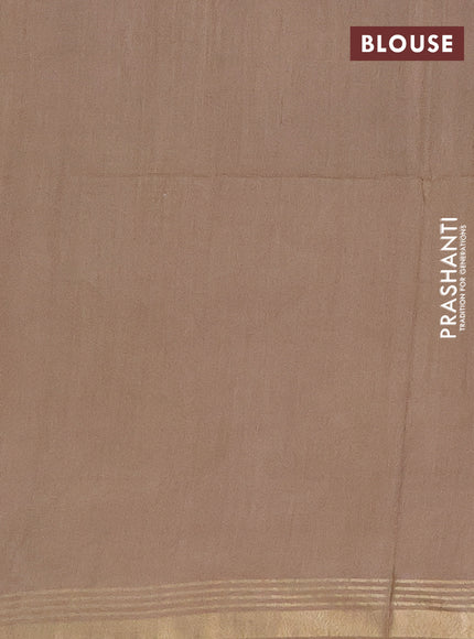 Semi bamboo saree green with stripes pattern and zari woven border